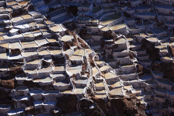 Weergave van zout vijvers, maras, cuzco, peru — Stockfoto