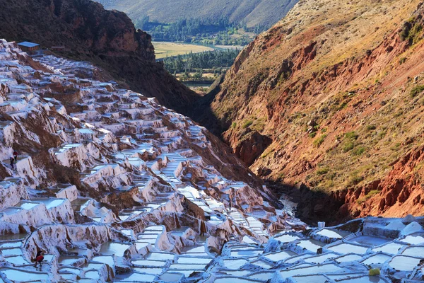Vista de Salt ponds, Maras, Cuzco, Peru — Fotografia de Stock