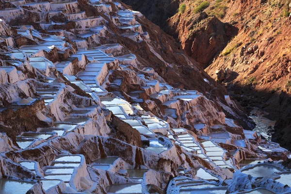 Blick auf Salzteiche, Maras, Cuzco, Peru — Stockfoto