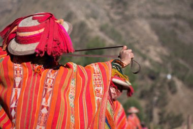 Çocuk silah slinghot, huilloc, kutsal vadi, peru