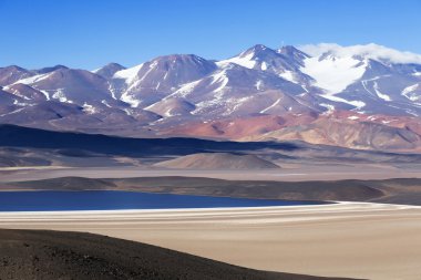 Siyah lagoon (Laguna Negra), volkan Pissis, Catamarca, Argentin