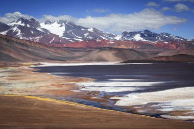 Siyah lagoon (Laguna Negra), volkan Pissis, Catamarca, Argentin