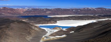 Volkan Pissis, yeşil y mavisi lagünler (Lagunas Verde y Azul), Ca
