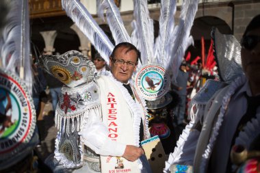 Bilinmeyen Perulu insanlar üstünde bir karnaval Cuzco, Peru