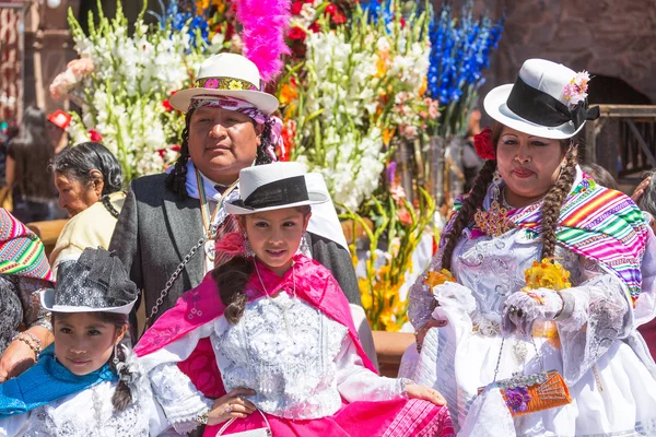 Unknown peruvian people on a carnival in Cuzco, Peru — Stock Photo, Image