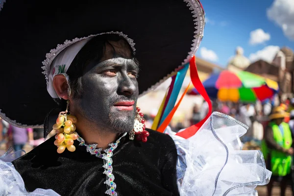 Unknown peruvian people on a carnival in Cuzco, Peru — Stock Photo, Image