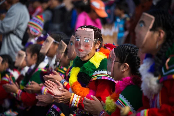 Deltagare i parad i kostymer, Cuzco, Peru — Stockfoto
