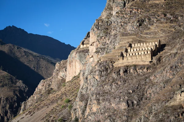 Ollantaytambo, velha fortaleza Inca no Vale Sagrado no E — Fotografia de Stock