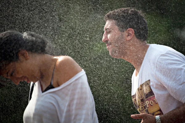 BUENOS AIRES, ARGENTINA - FEBRUARY 2: Unidentified people under — Stock Photo, Image