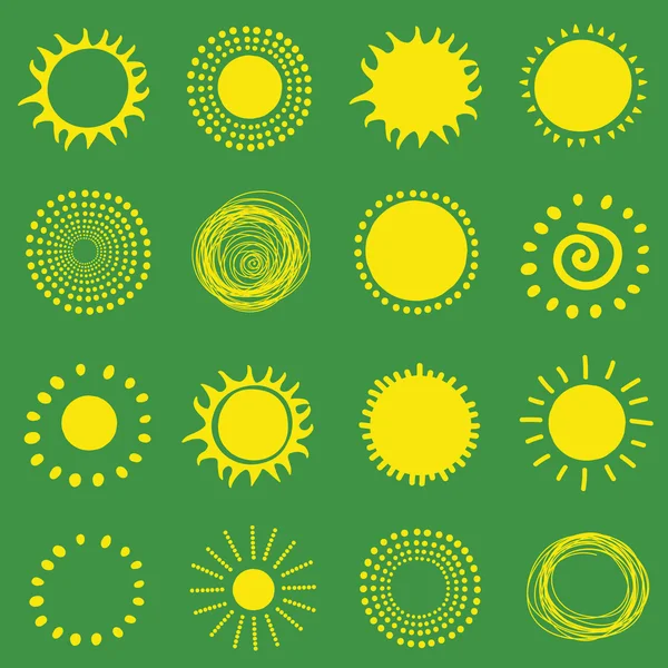 Векторный набор икон солнца — стоковый вектор