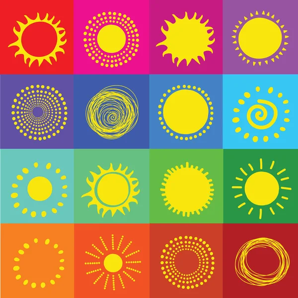 Vector conjunto de iconos del sol — Vector de stock