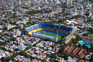 Buenos Aires, Boca Juniors Stadyumu için helikopterden görüntülemek,