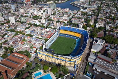 Buenos Aires, Boca Juniors Stadyumu için helikopterden görüntülemek,