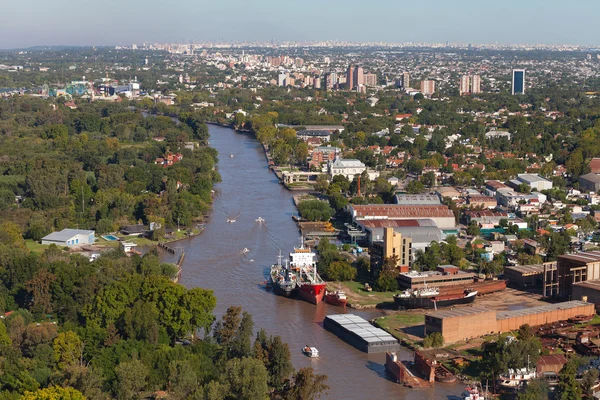 View from the helicopter for Tigre, Buenos Aires, Argentina — Stock Photo, Image
