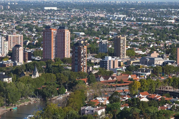Vista desde el helicóptero para Tigre, Buenos Aires, Argentina — Foto de Stock