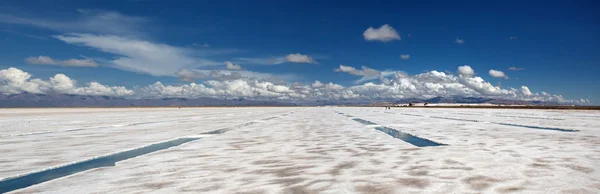 Salinas Grandes. Produkcji soli — Zdjęcie stockowe