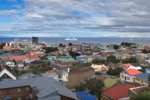 Widok z Punta Arenas, Cieśnina Magellana, Patagonia, Chile — Zdjęcie stockowe