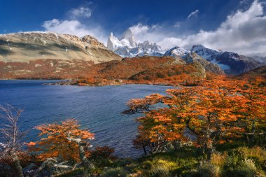 Mount fitz roy, los glaciares Milli Parkı, Patagonya