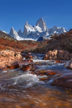 Mount fitz roy, los glaciares Milli Parkı, Patagonya