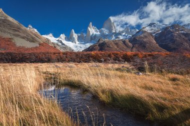 Mount fitz roy, los glaciares Milli Parkı, Patagonya