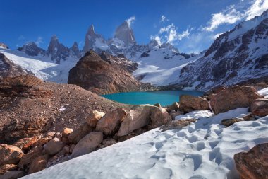 Mount fitz roy, los glaciares Milli Parkı, Patagonya