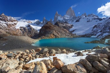 Mount fitz roy, los glaciares Milli Parkı, Patagonya