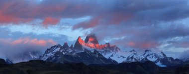 Mount fitz roy, los glaciares Milli Parkı, Patagonya