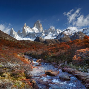 Mount fitz roy, los glaciares Milli Parkı, Patagonya