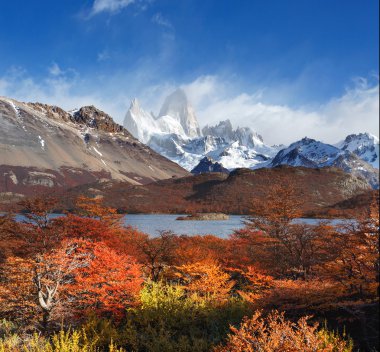 Mount fitz roy, los glaciares Milli Parkı, Patagonya