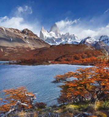 Mount fitz roy, los glaciares Milli Parkı, Patagonya