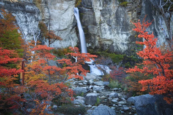 Cascada, Monte Fitz Roy, Parque Nacional Los Glaciares, Patagonia — Foto de Stock