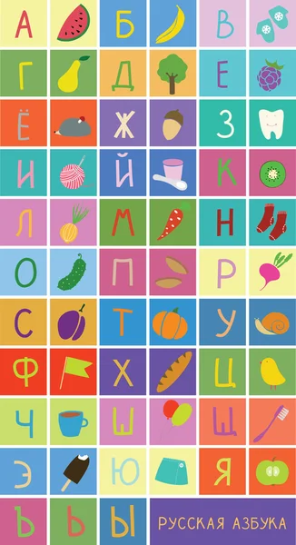 Alfabeto russo em imagens — Vetor de Stock