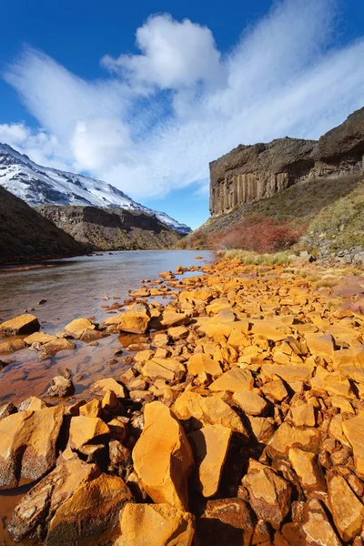 Agrio River, Patagonie, Argentina, provinční park Copahue - — Stock fotografie