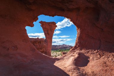 Kaya oluşumu (Quebrada de las Conchas) Cafayate, Salta, Argent