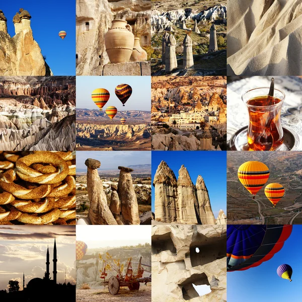 Zestaw zdjęć z Kapadocji, Turcja — Zdjęcie stockowe
