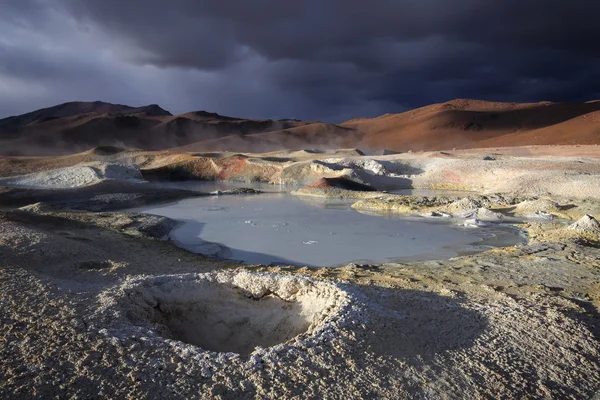 Gejzer Sol de Manana, Altiplano w Boliwii — Zdjęcie stockowe