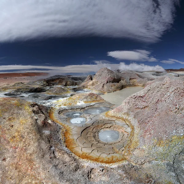 Gayzer Sol de Manana, Altiplano, Bolivya — Stok fotoğraf