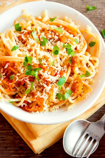 Sebze soslu spagetti — Stok fotoğraf