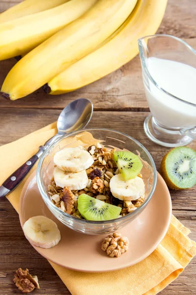 Granola with fruits and nuts — Stock Photo, Image