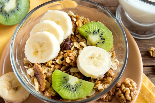 Granola with fruits and nuts — Stock Photo, Image