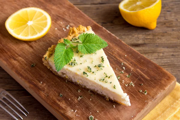 Hausgemachter Zitronenkäsekuchen — Stockfoto