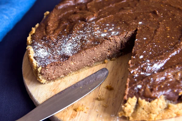 Bolo de queijo de chocolate caseiro — Fotografia de Stock