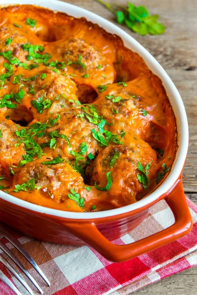 Polpette con salsa di pomodoro — Foto Stock