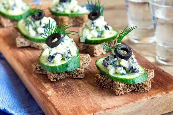 Mini sandwiches with salad — Stock Photo, Image