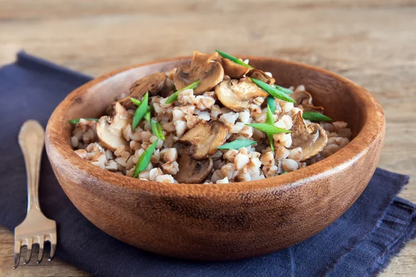 Buckwheat with mushrooms — Stock Photo, Image