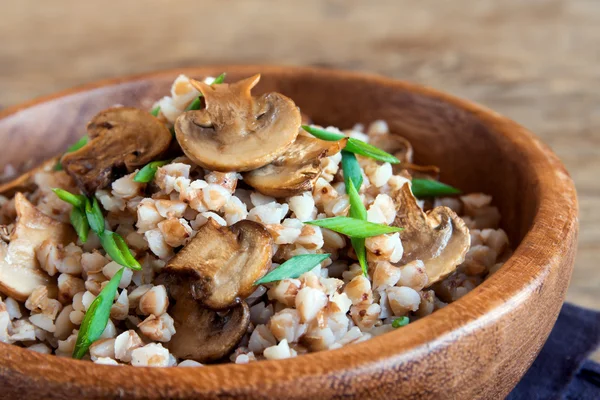 Buckwheat with mushrooms — Stock Photo, Image