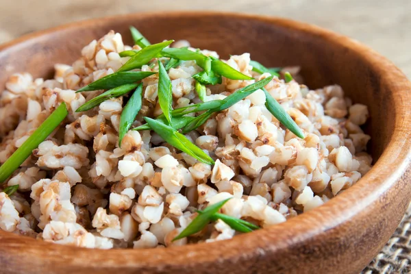 Organic buckwheat porridge — Stock Photo, Image