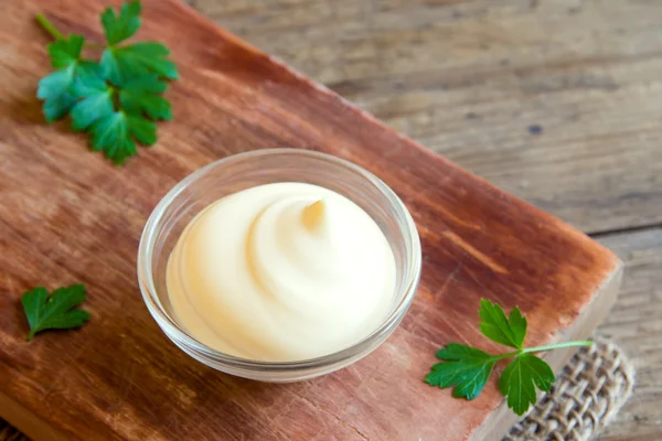 Mayonnaise økologisk sauce - Stock-foto