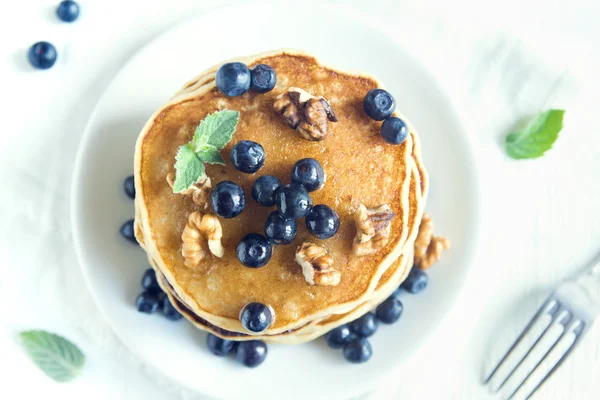 Homemade pancakes with blueberry — Stock Photo, Image