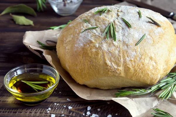 ローズマリーとチャバタのパン — ストック写真